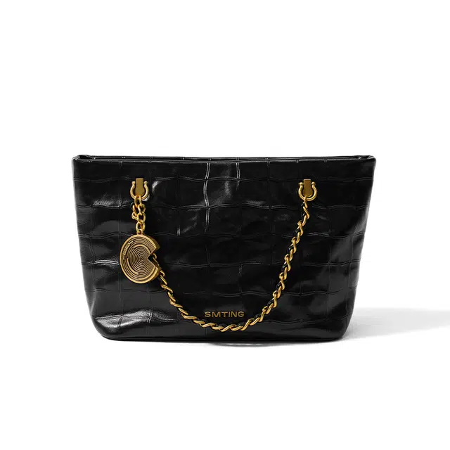 西木汀 半糖少女 小众设计百搭通勤休闲简约高级感复古链条包单肩斜挎包 牛皮 手提包 女款