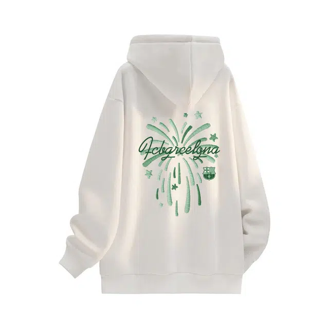巴塞罗那足球俱乐部 美式学院风简约休闲帅气高街宽松百搭日常通勤套头连帽卫衣 男女同款