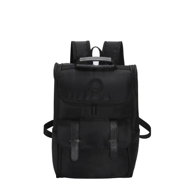 蔻蒂熊 潮流大容量小众款高颜值百搭男士休闲防水旅行包电脑包背包初中大学生书包潮男包 尼龙布 双肩包 常规 黑色