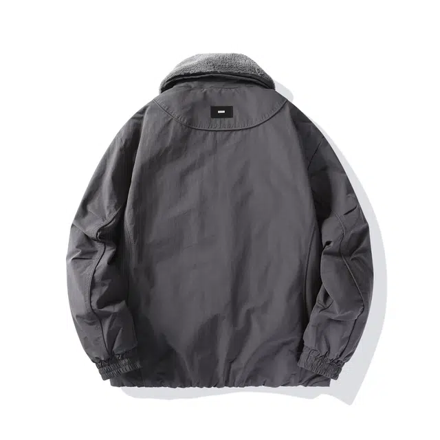 潮人榜 美式复古工装夹克男冬季宽松大码毛领棉衣外套潮牌痞帅棉服 男款