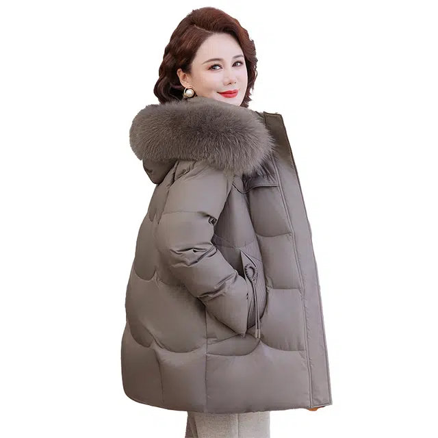 雅鹿 中年妈妈装中长款时尚高档羽绒服 女款