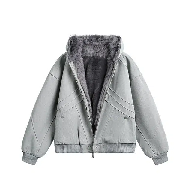 梓润格 美式复古休闲简约酷飒青春学院风无性别主义机能个性舒适时尚潮流高级设计氛围感户外运动宽松百搭棉衣纯色外套棉服 男女同款