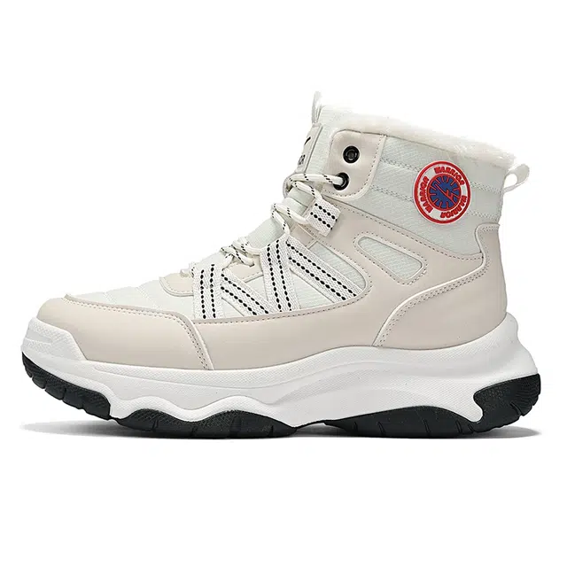 Warrior High Top Snow Boots Beige White