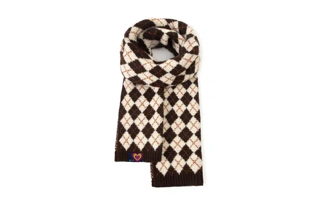 红豆 经典针织复古格纹百搭柔软礼盒装 涤纶 绒线围巾 男女同款情侣款