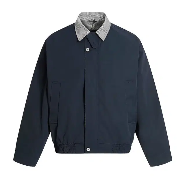 木木兔 美式翻领行政男士潮牌格子拼接外套潮流时尚夹克 男款