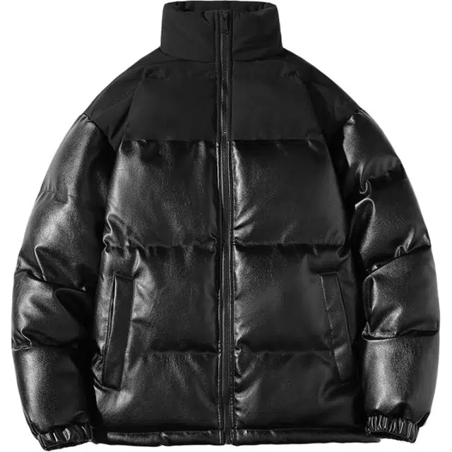 木木兔 美式加厚立领皮衣棉服潮牌百搭棉衣机车外套 男款