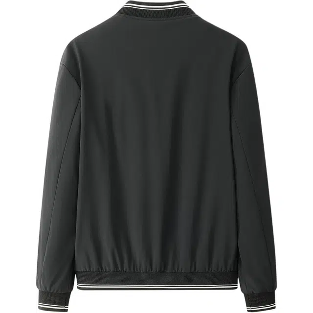 爱登堡 纯色棒球领拉链商务休闲通勤百搭防风保暖夹克 男款