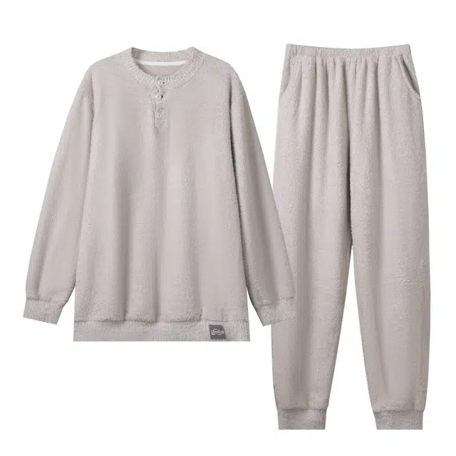 好福份 休闲保暖冬季睡衣家居服套装 男款