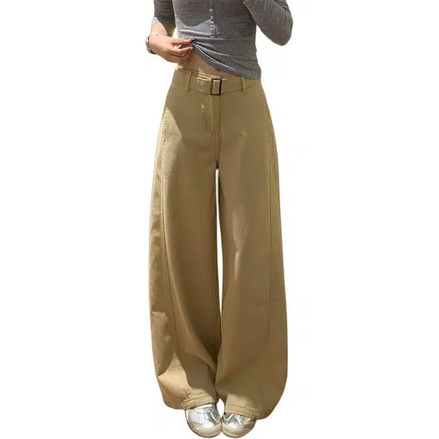 如续 弯刀美式复古水洗高腰垂感休闲直筒牛仔裤 女款