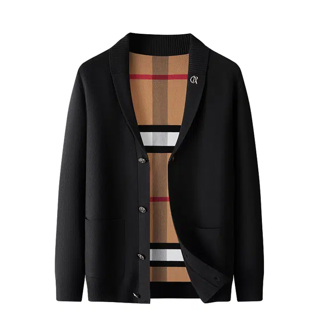 袋鼠 金秋臻礼 都市商务含羊毛开衫休闲宽松垂感半高领日常百搭厚款保暖免烫无痕长袖针织衫 男女同款