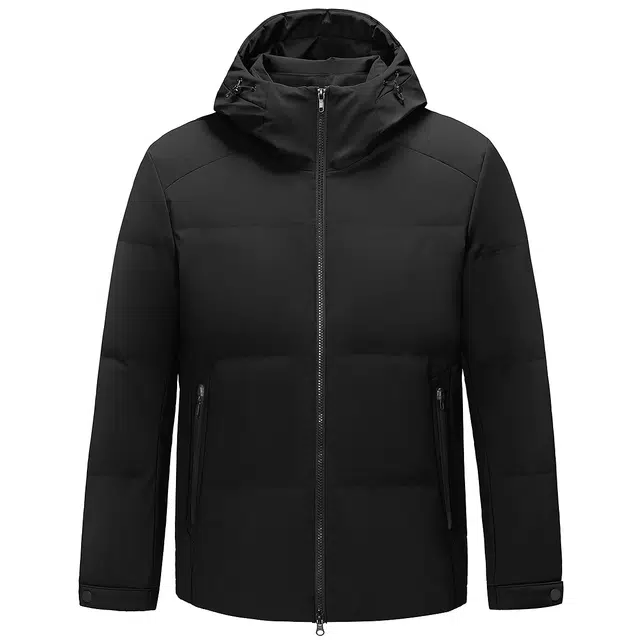 利郎 品位商务纯色连帽三防短款加厚保暖外套通勤羽绒服 男款