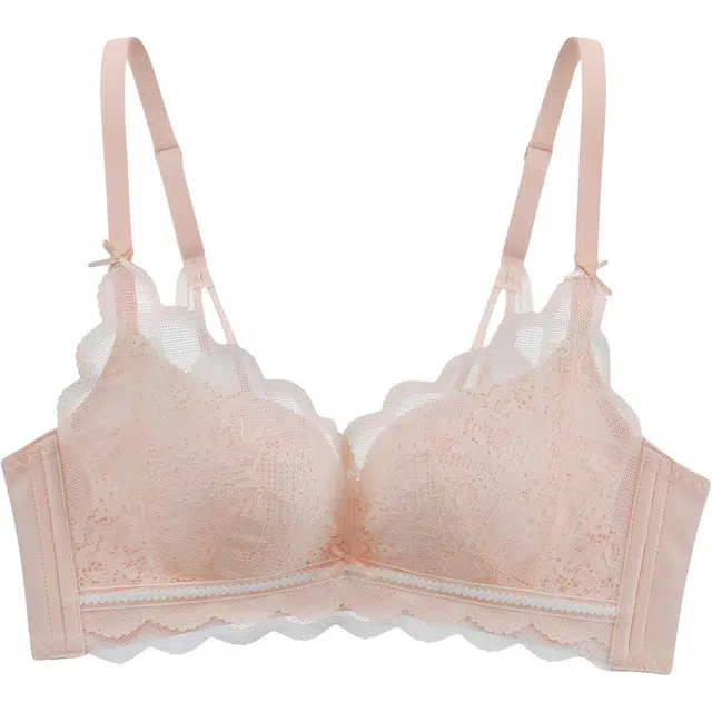 慕梵度 薄款蕾丝内衣大胸显小胸聚拢收副乳防下垂无钢圈透气文胸 女款