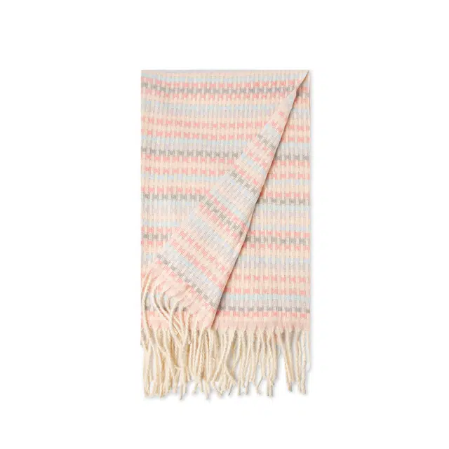 红豆 温暖时尚经典格子舒适柔软礼盒装 定制卡片代写 涤纶 绒线围巾 男女同款情侣款