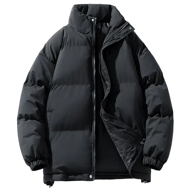 棉基因 冬季立领纯色极简风优质棉棒球服保暖高个小个子日系男简约潮流夹棉袄子美式高街工装风青少年职场通勤学院风棉衣外套 男女同款