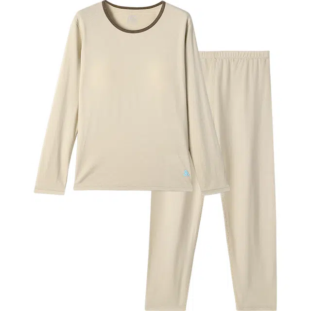 久岁伴 保暖双面绒含羊毛居家自带胸垫内衣套装青少年