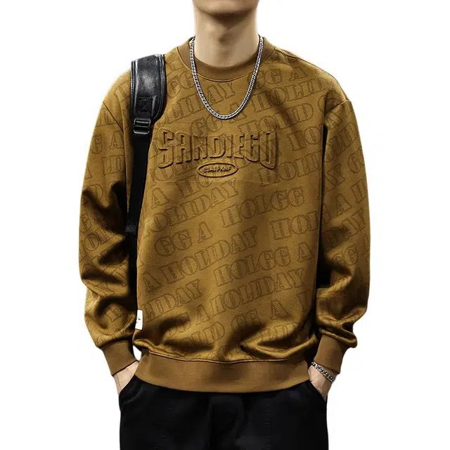 前进牛 美式经典复古潮牌运动风满印潮流痞帅上衣字母钢印休闲户外百搭外套卫衣 男款