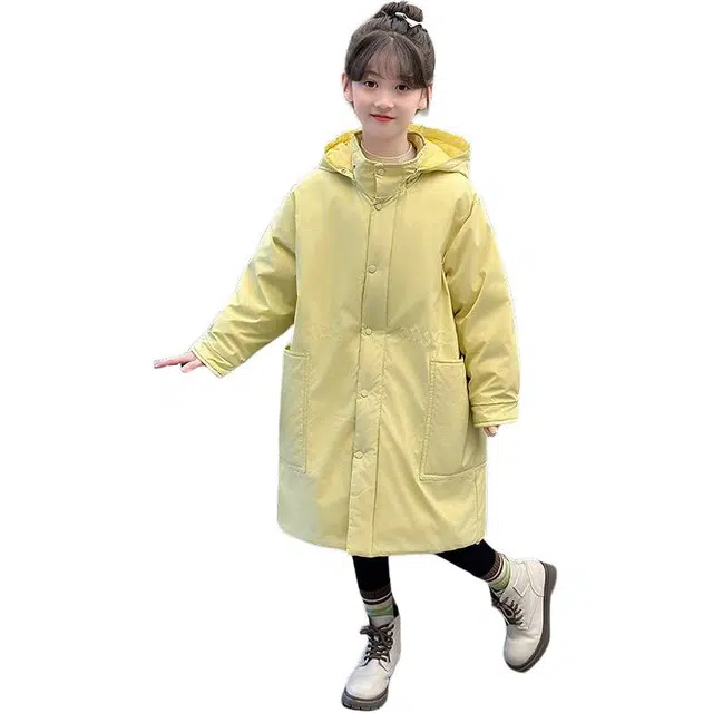 帕兰朵棉衣 女童时尚舒适休闲保暖长款棉服过膝韩版加厚棉袄中大童潮 青少年