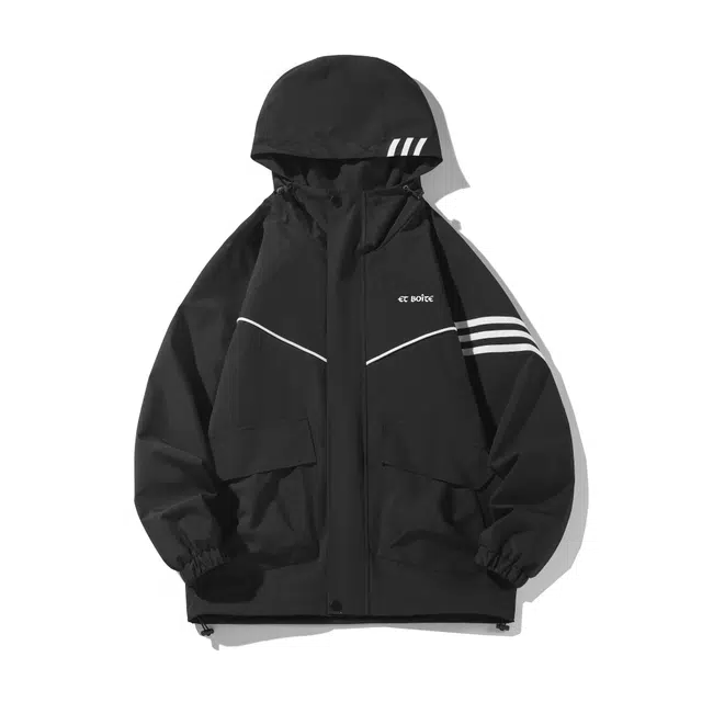 法文箱子 美式工装外套秋季青少年潮流上衣服初中学生休闲运动户外防风防水冲锋衣夹克 男女同款