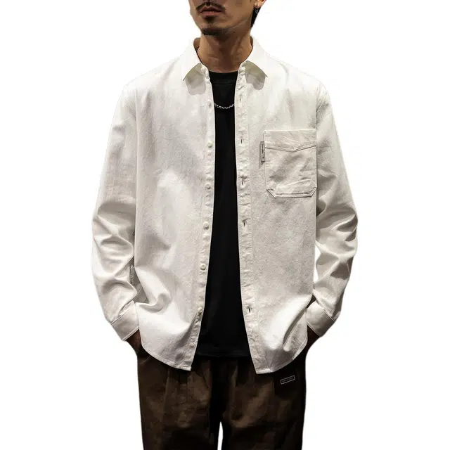 路杰邦 长袖高级感痞帅美式潮牌衬衫 男款