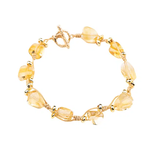 仙源 考试上岸 招财小霸王新中式 招财进宝时来运转 八方来财小众寓意好暴富 好运情人赠爱人 纪念日 礼盒 黄水晶 手串 男女同款情侣款