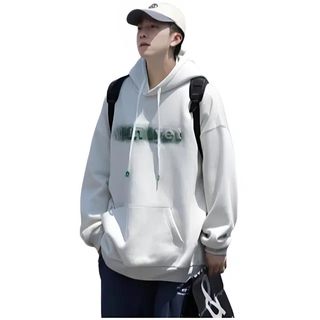 木木兔 经典潮牌美式高街长袖男生秋冬潮流穿搭冬天轻奢百搭冬季衣服国潮宽松简约时尚连帽加绒上衣卫衣 男女同款