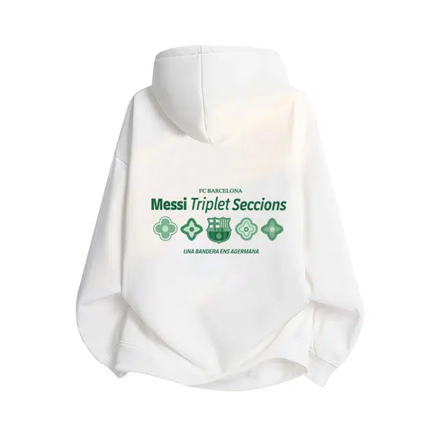 巴塞罗那足球俱乐部 春秋潮流百搭纯色简约帅气宽松休闲男上衣卫衣 男女同款