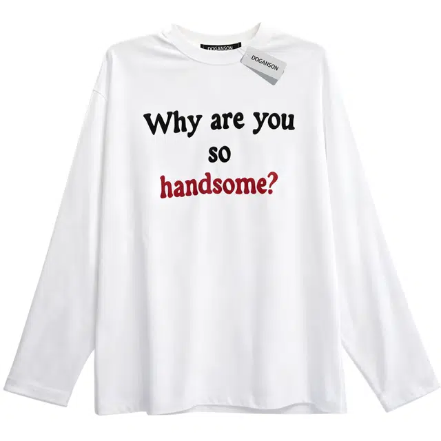 DOGANSON Vintage Colorblock Letter Print Long Sleeve Tee