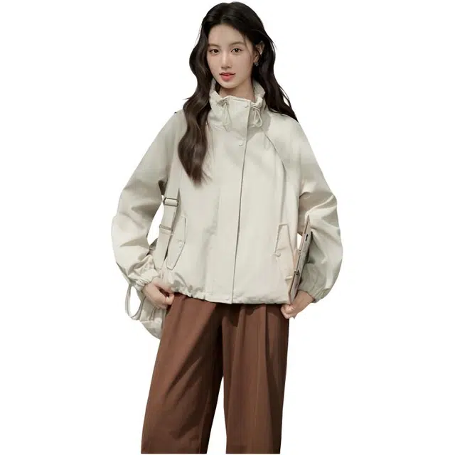 荟萃阁 韩版潮流休闲外套女小个子立领夹克棉衣上衣棉服 女款