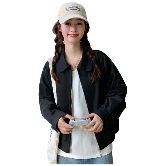 邦固依品 短款休闲外套女春秋季穿搭高级感宽松显瘦上衣洋气小个子长袖夹克 女款