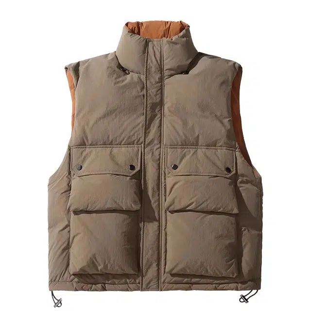 童先森 轻薄羽绒服男士冬季潮牌工装立领马夹白鸭绒保暖外套马甲 男款