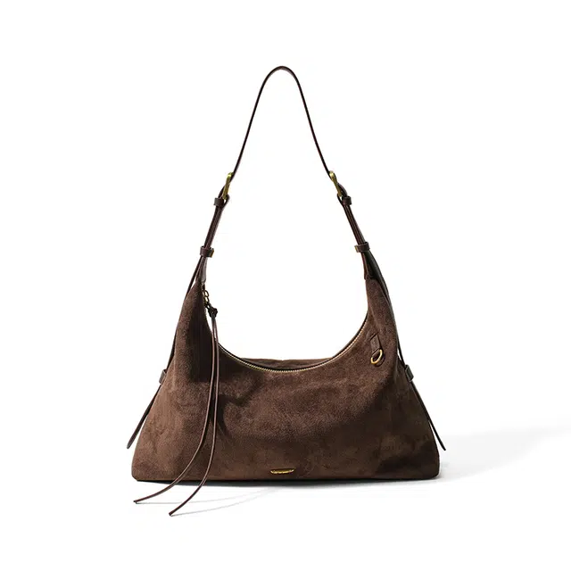 西木汀 期盼 小众设计百搭通勤简约高级感 牛皮 托特包单肩包 常规 女款 深咖啡/暖驼棕