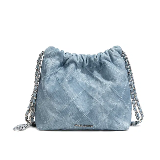 MACKJANICE Denim Blue Bucket Bag
