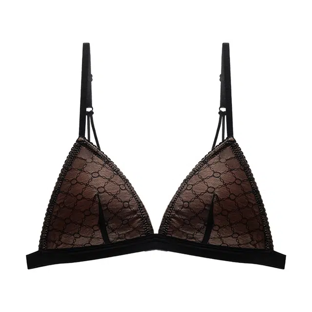 皇室品轩 法式三角杯美背大胸显小内衣女薄款女透气胸罩无钢圈带胸垫文胸 女款