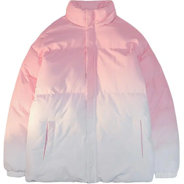 零氏 多巴胺渐变流心立领加厚保暖防寒面包服休闲外套棉服 男女同款