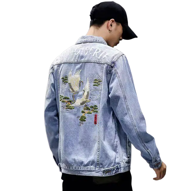 一碗士多 拼接解构口袋英文刺绣美式复古高街时尚流行痞帅个性高级设计日常通勤宽松舒适百搭不挑人夹克 男女同款