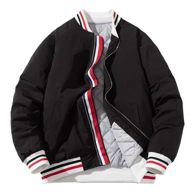 沐诚阳译 秋冬季外套情侣宽松潮牌棉服简约休闲潮流加厚棒球服袄子夹克 男女同款