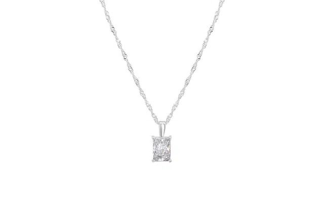 迎百宝 冰透小方钻闪耀水波纹简约百搭甜美高级感小众设计感时尚精致冷清感锁骨链 合金 项链 女款