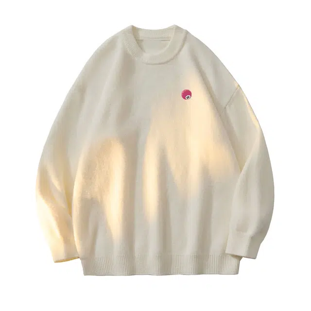 陆与山屿 美式高街复古简约慵懒风秋冬女款休闲套头落肩日常百搭多色圆领长袖男款打底衫内搭卫衣防风加绒保暖毛衣针织衫 男女同款