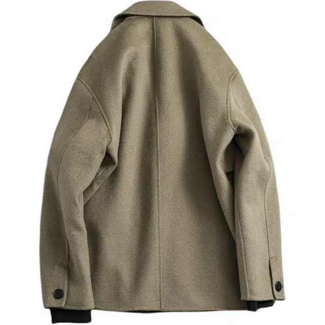 宫奴 日系复古潮牌手工双面呢休闲西装领毛呢大衣 男女同款