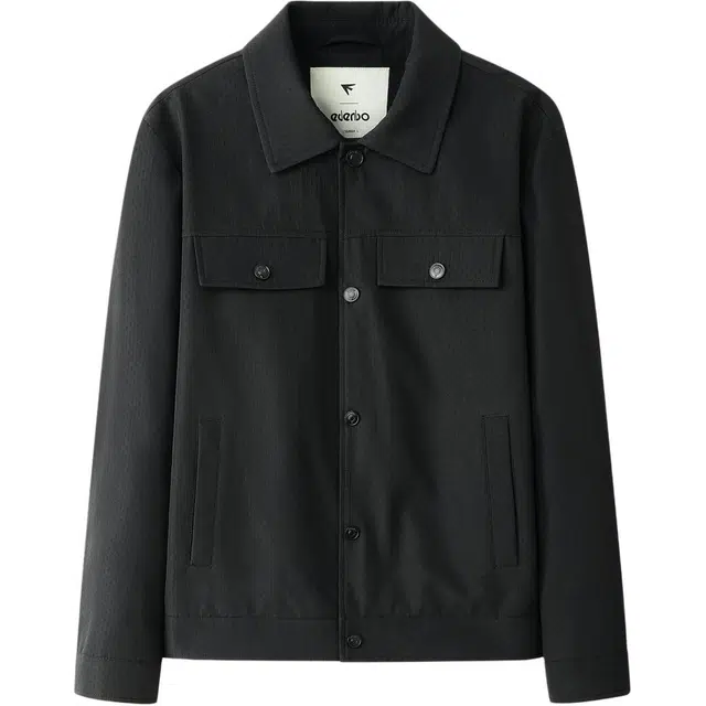 爱登堡 纯色翻领单排扣多口袋工装休闲教练通勤百搭耐磨透气保暖夹克 男款