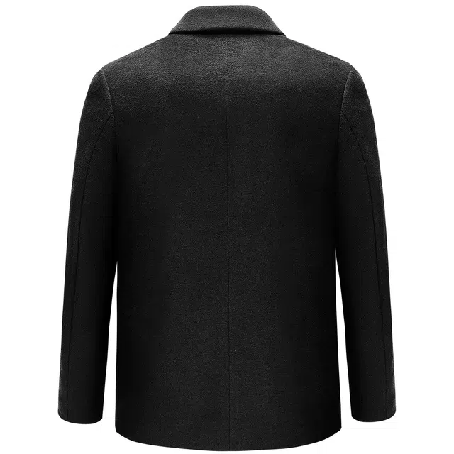 利郎 都市休闲翻领含绵羊毛保暖纯色质感冬季大衣 男款