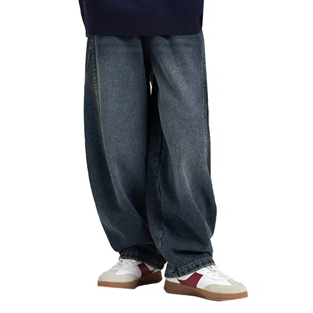 左西牛仔裤 加绒防风耐磨保暖抗静电松紧腰 儿童款