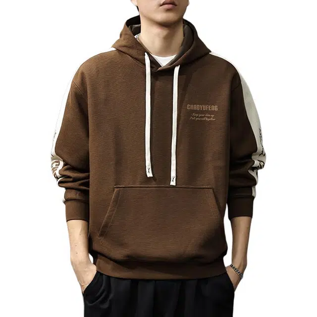 前进牛 美式复古潮牌运动连帽字母长袖休闲户外百搭卫衣 男款