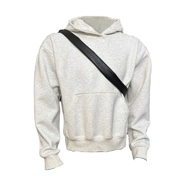 唐启 秋冬季硬挺质感叠穿上衣美式街头帽衫外套白花连帽卫衣 男女同款