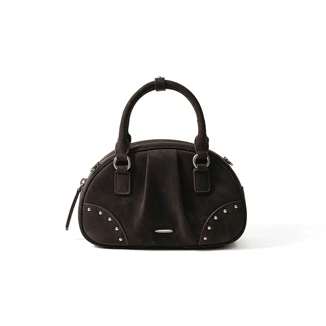 西木汀 迷梦 小众设计百搭通勤休闲简约复古时尚高级感斜挎保龄球包 牛皮 手提包 女款