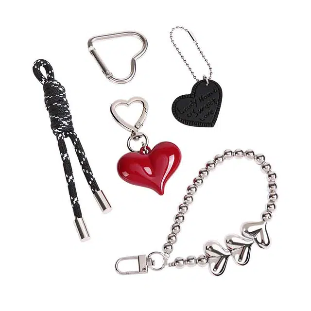 GOLF Heart Braided Phone Chain Black Red