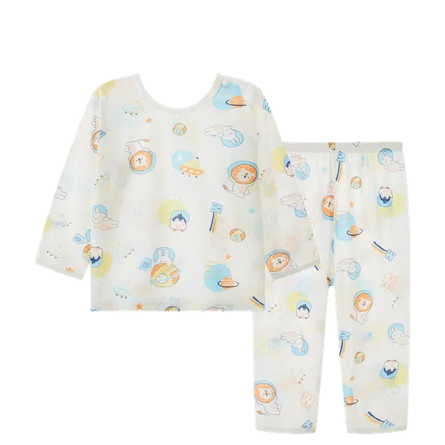 梦特娇家居服 纯棉亲肤长袖长裤套装儿童款