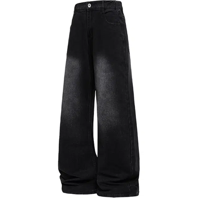 八哥 美式复古高街直筒经典基础款水洗做旧设计感潮流时尚显瘦显高日常通勤百搭垂感舒适柔软长裤牛仔裤 男女同款