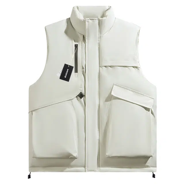 左岸 秋冬季加厚工装棉马夹男户外大口袋保暖无袖棉衣坎肩宽松外套立领马甲 男款