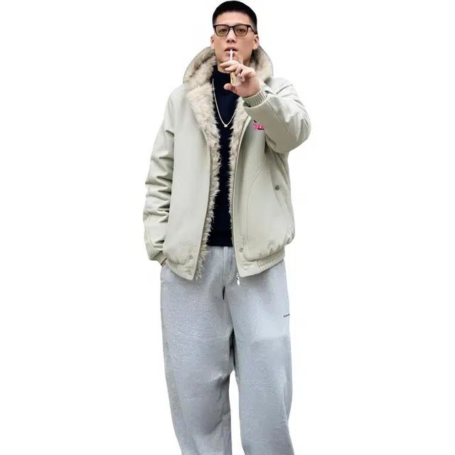 图兰朵 美式座山雕复古字母印花休闲运动宽松潮流高街百搭外穿加厚保暖舒适连帽外套棉服 男女同款